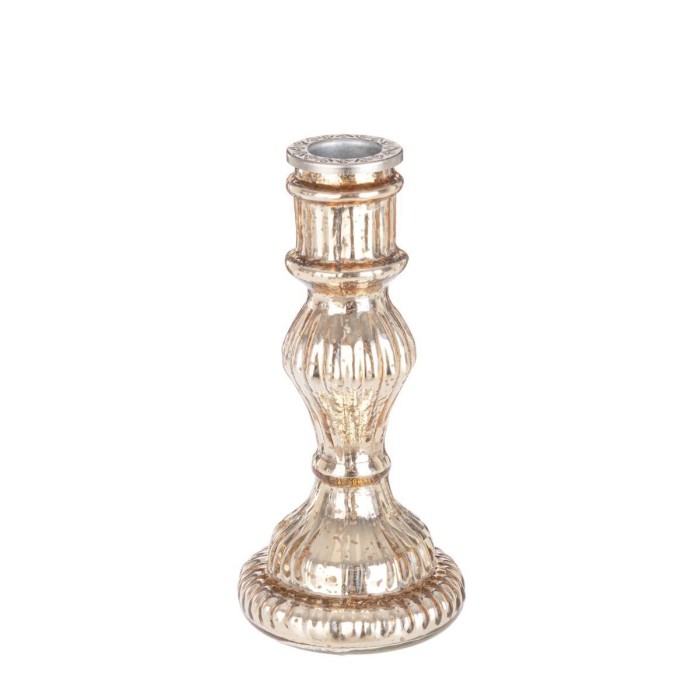 PORTACANDELA VETRO GLIMMER CHAMPAGNE